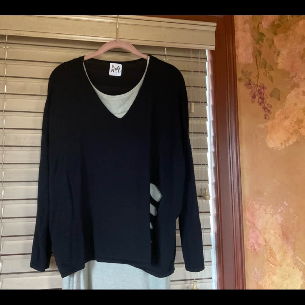 Planet Sweater, Black With Cut Outs To Show Off Your Tank Underneath.